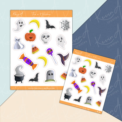 HS-001, Cute Halloween Doodles Planner Stickers