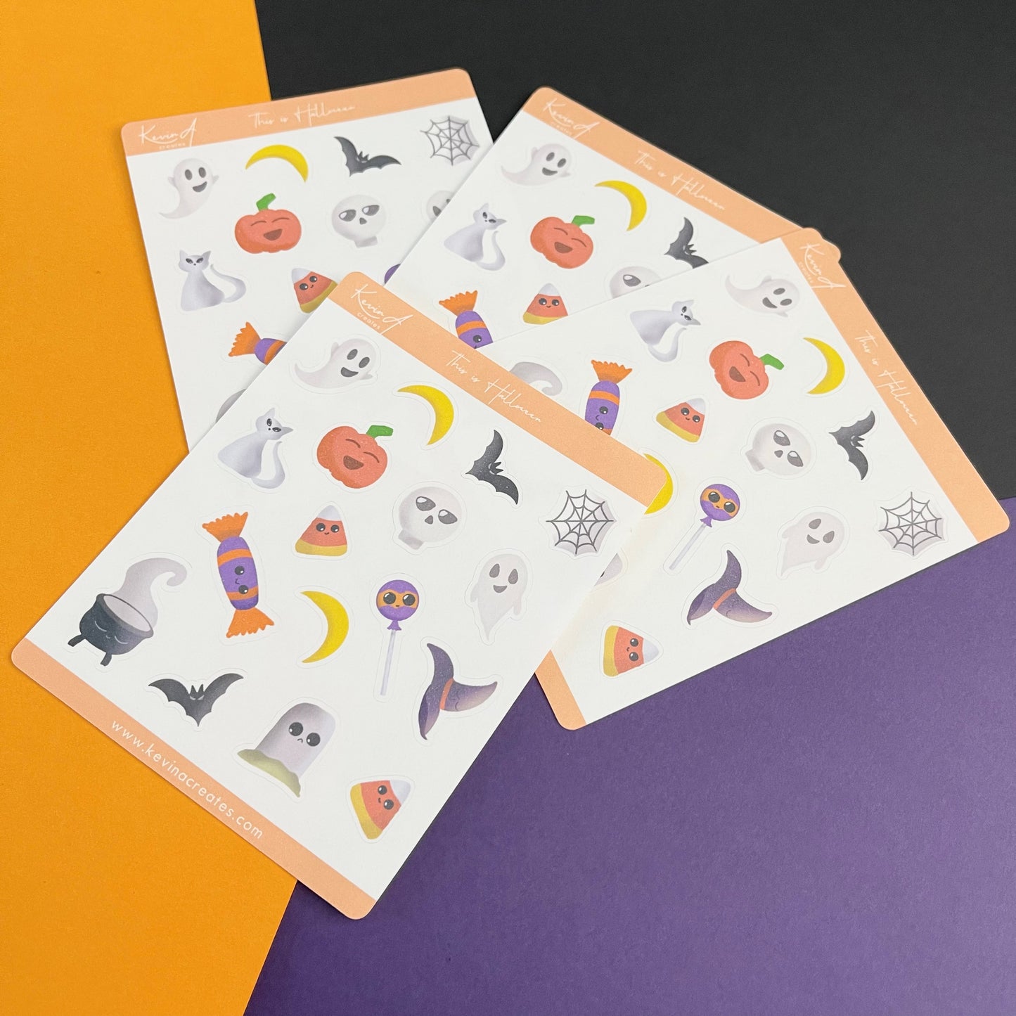 HS-001, Cute Halloween Doodles Planner Stickers