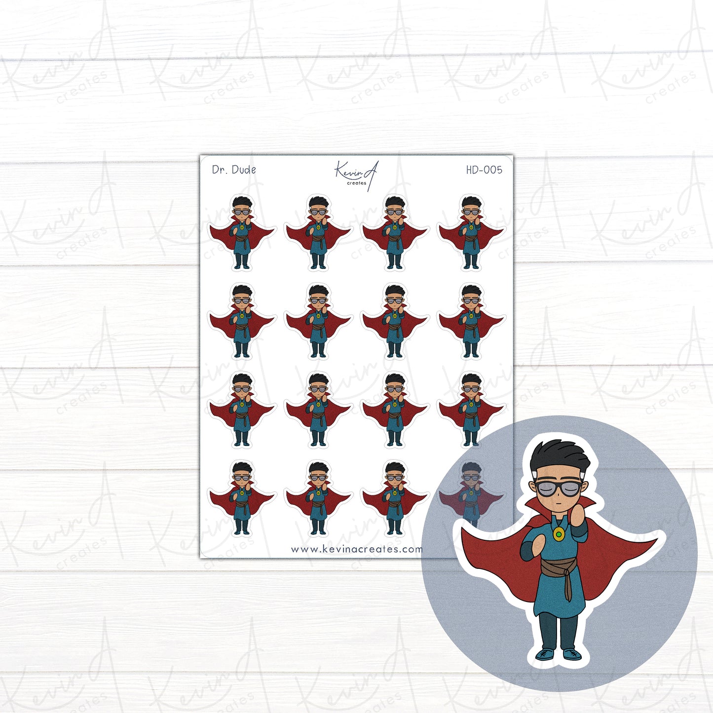 HD-005, Dr. Dude Character Planner Sticker