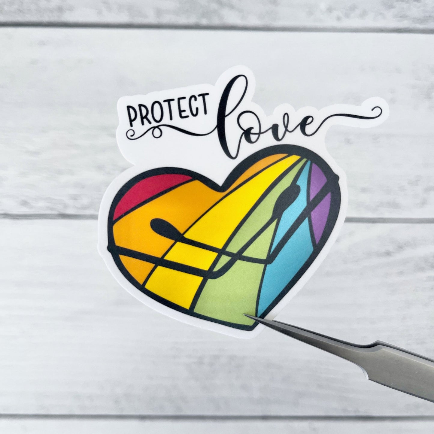 DC-013, "Protect Love" Pride Die Cut Stickers