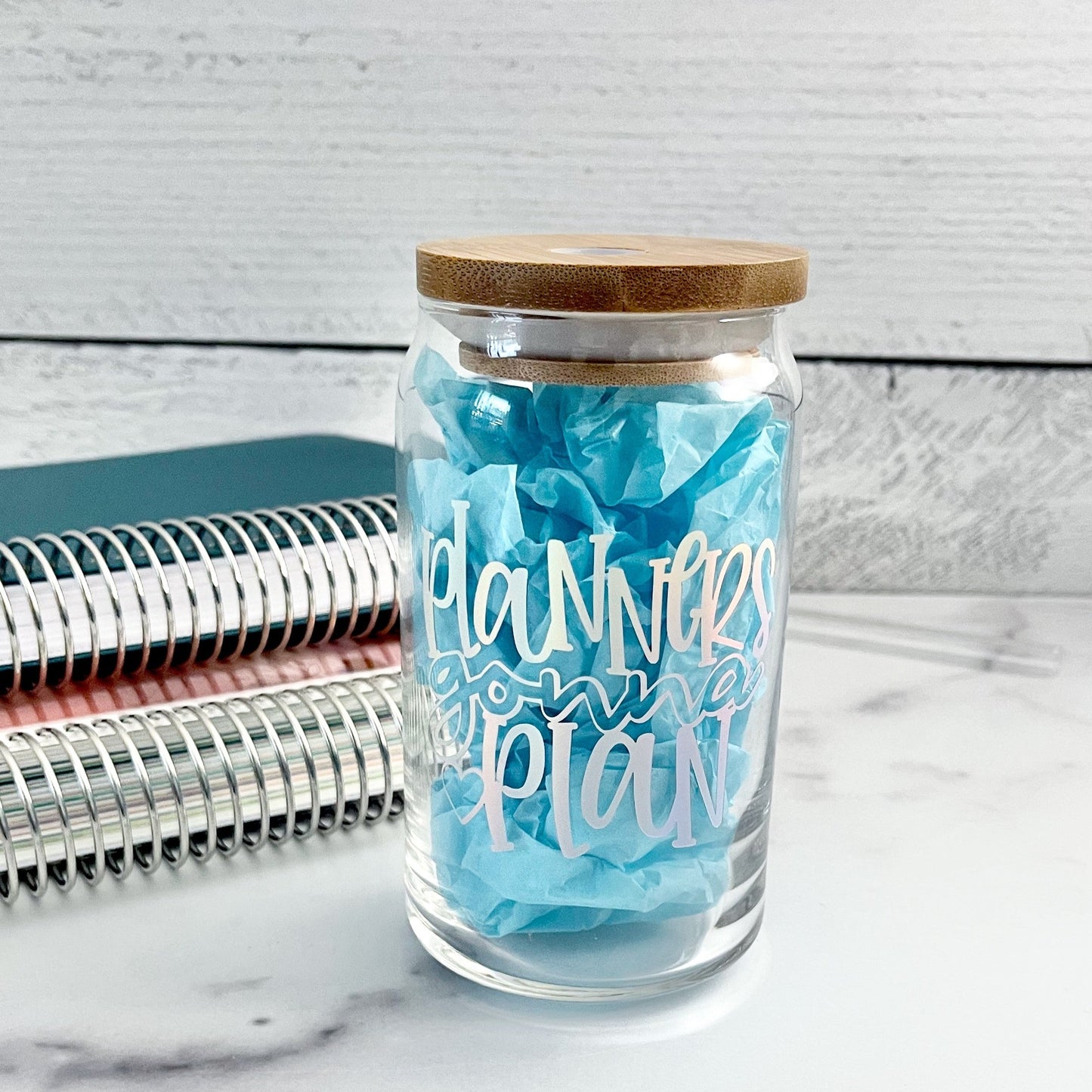 "Planners Gonna Plan" Glass Cup