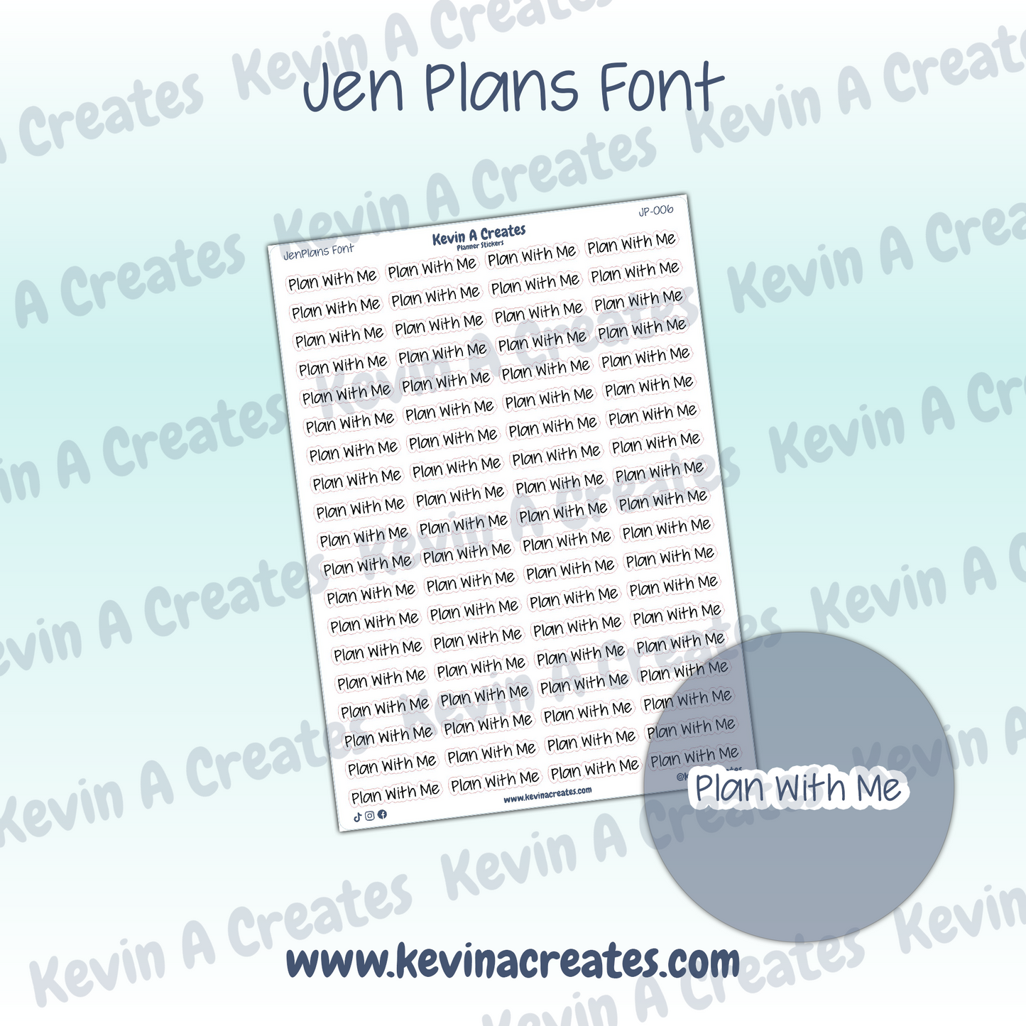 JP-006 || Plan With Me Planner Stickers || JenPlans Font