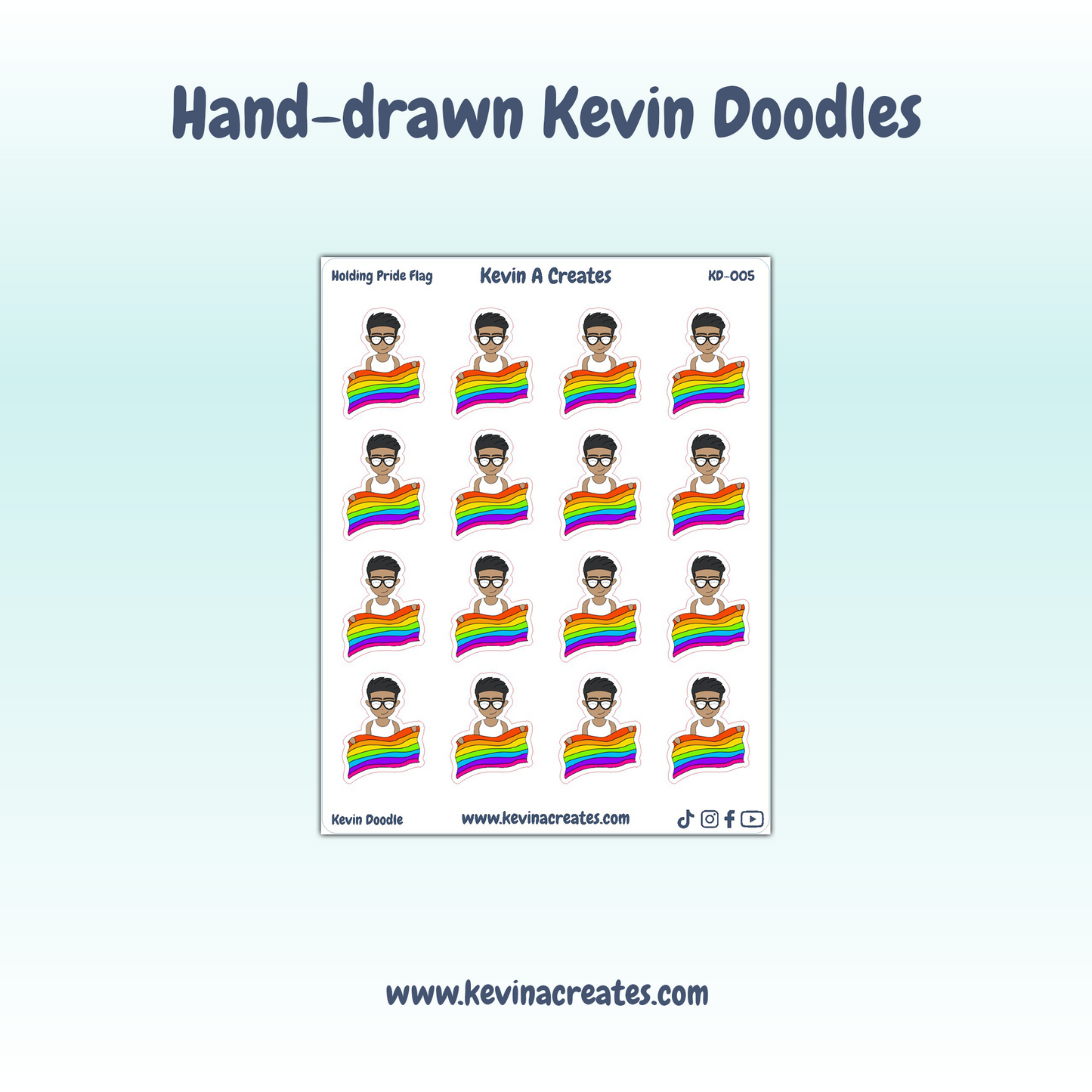 KD-005, Pride Doodle, Hand Drawn Planner Stickers