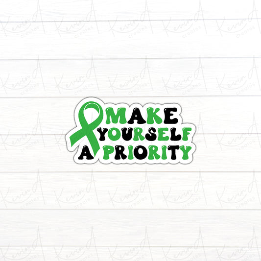 DC-044, "Make Yourself a Priority" Mental Health Die Cut Stickers