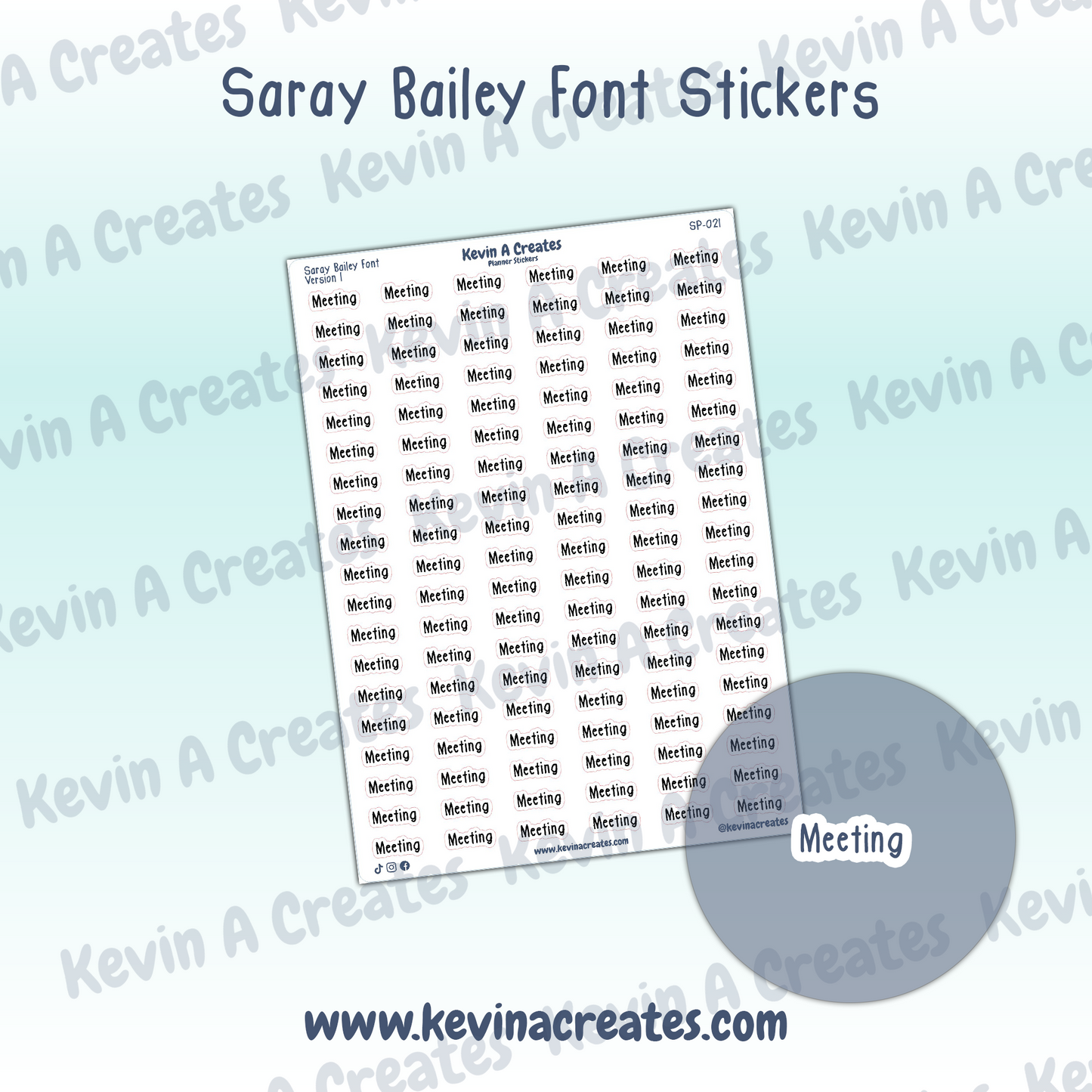 SP-021 || Meeting Planner Stickers || SarayPlans Font