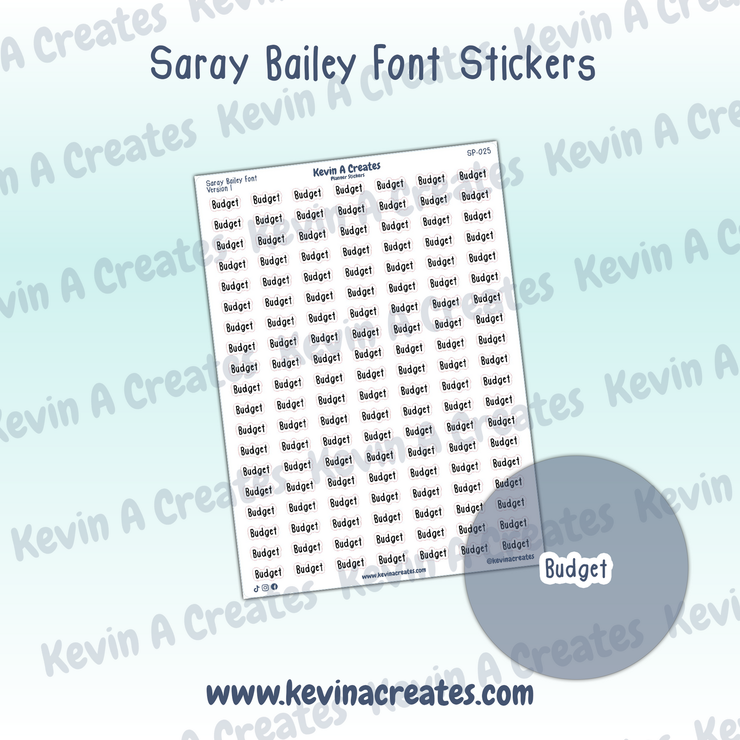 SP-025 || Budget Planner Stickers || SarayPlans Font