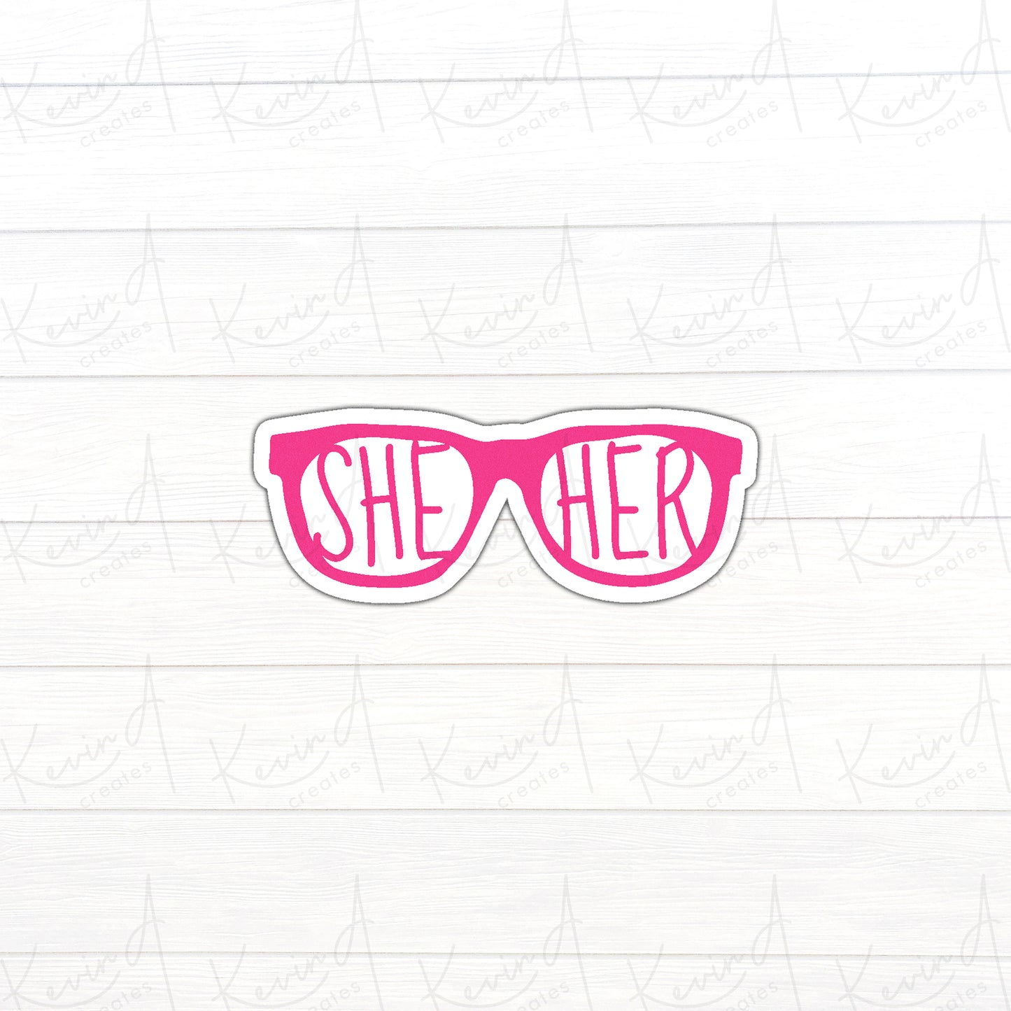DC-025, "She/Her Sunglasses" Pronouns Pride Die Cut Stickers