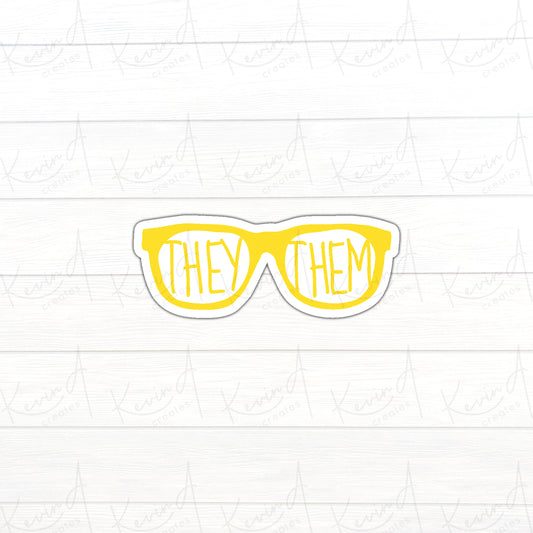 DC-024, "They/Them Sunglasses" Pronouns Pride Die Cut Stickers