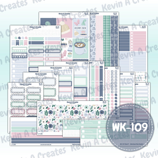 WK-109, Weekly Planner Stickers, Vertical Layout