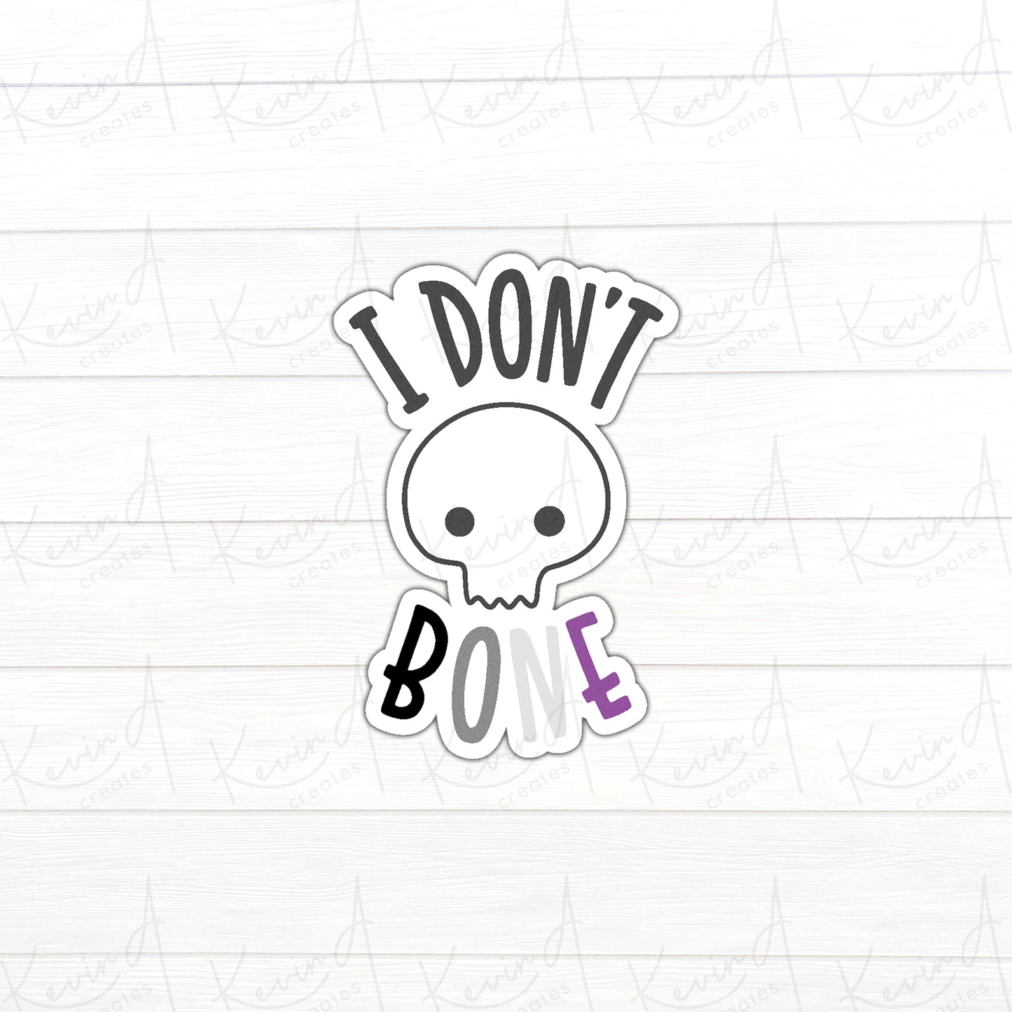 DC-032, "I Don't Bone" Asexual Pride Die Cut Stickers