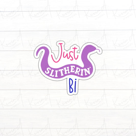 DC-027, "Just Slitherin Bi" Bisexual Pride Die Cut Stickers